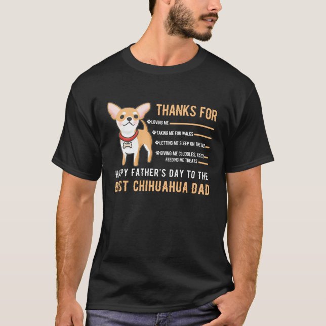 Camiseta Happy Father s Day Best Chihuahua Dad Chihuahua Ow (Anverso)