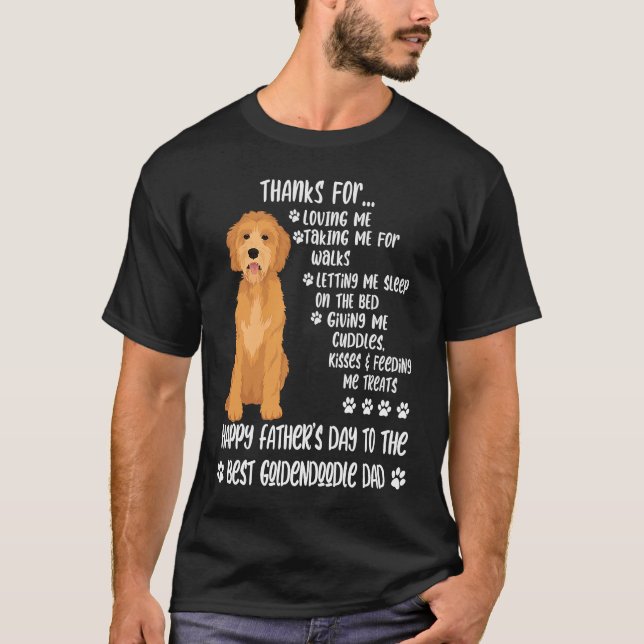 Camiseta Happy Father's Day 2021 Goldendoodle Dad dog (Anverso)
