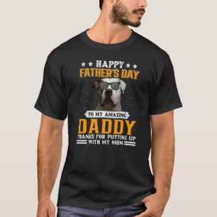 Camiseta Happy Father's Day American Bulldog Dog Dad  For M