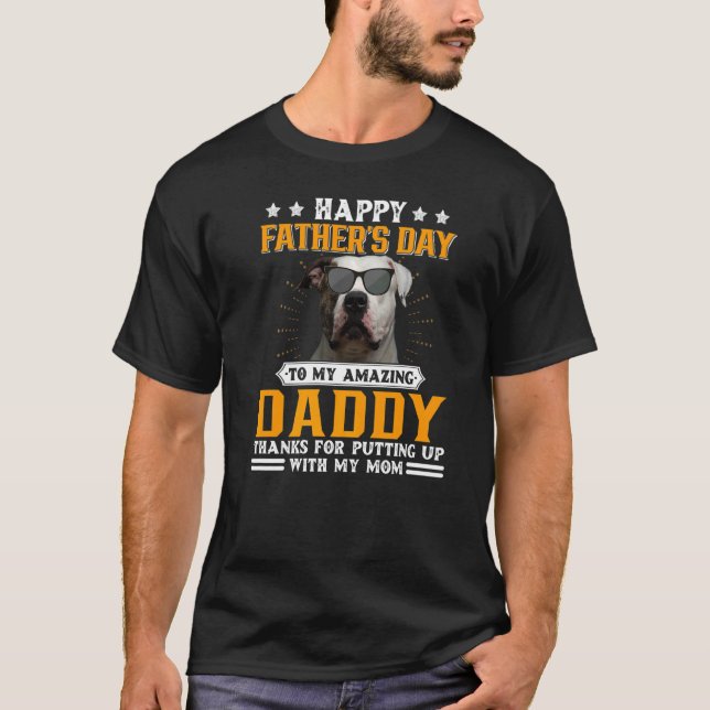 Camiseta Happy Father's Day American Bulldog Dog Dad  For M (Anverso)