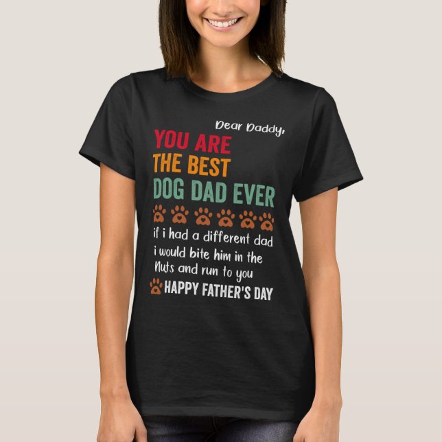 Camiseta happy fathers day from dog treats to dad quote (Anverso)