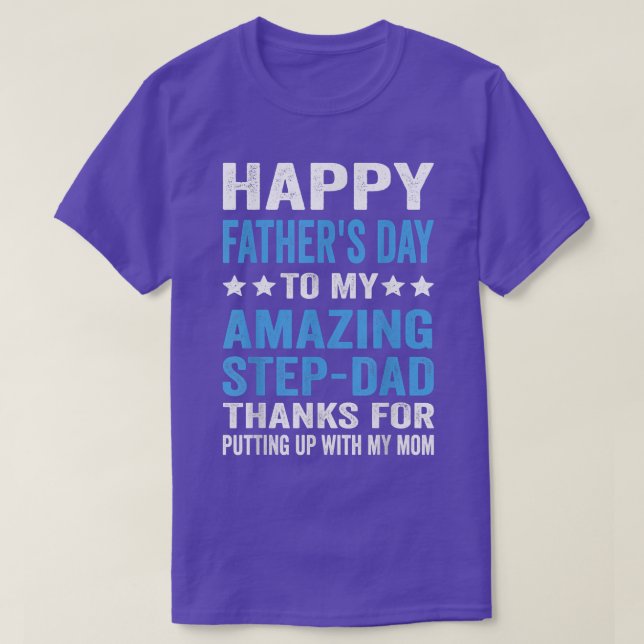 Camiseta Happy father's day step dad T Shirt  (Diseño del anverso)