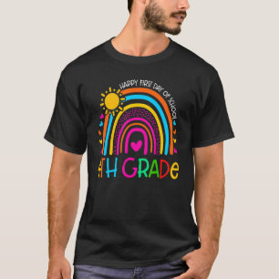 Camiseta Happy First Day Of 4th Grade Teacher Back To Schoo