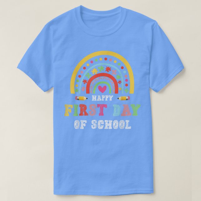 Camiseta Happy First Day of School, Back to School 20222023 (Diseño del anverso)