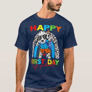 Camiseta Happy First Day Of School Funny Dalmatian Dog Back