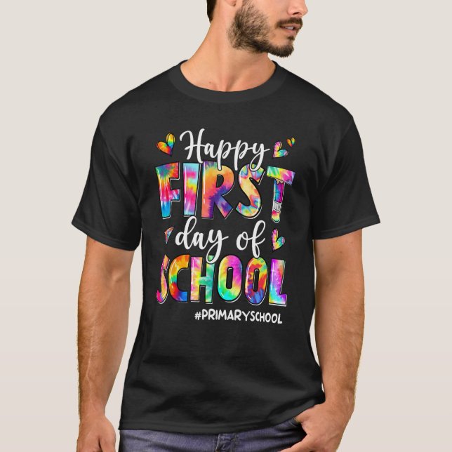 Camiseta Happy First Day Of School Primary School Back To S (Anverso)