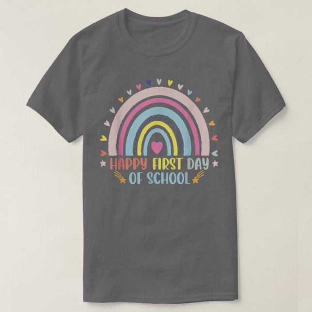 Camiseta Happy First Day Of School Teacher Back To School S (Diseño del anverso)