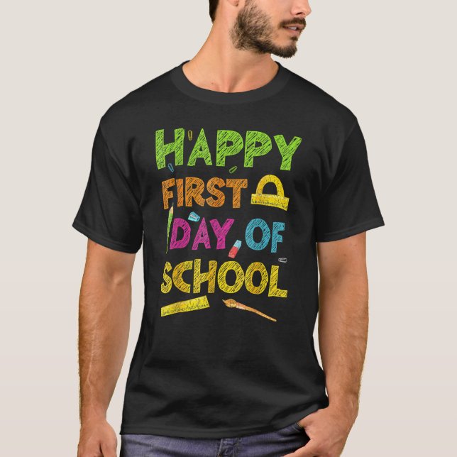 Camiseta Happy First Day Of School Welcome Back To School 2 (Anverso)