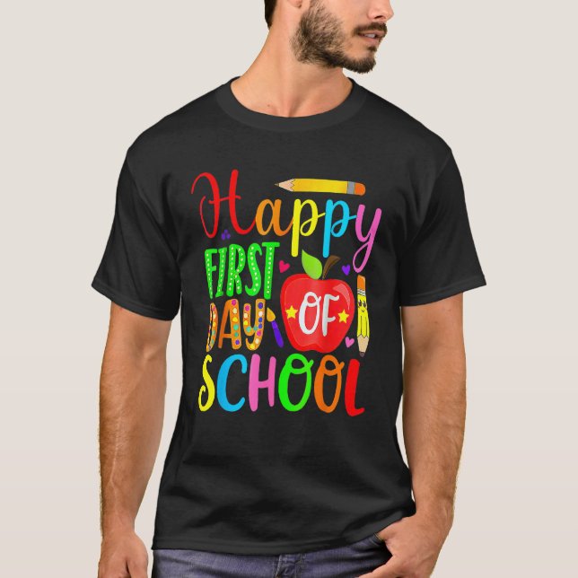 Camiseta Happy First Day Of School Welcome Back To School F (Anverso)