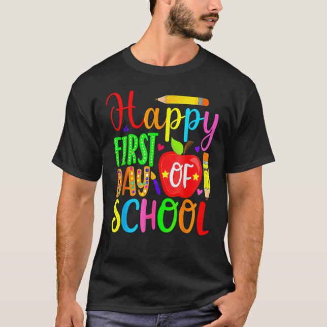 Camiseta Happy First Day Of School Welcome Back To School F (Anverso)