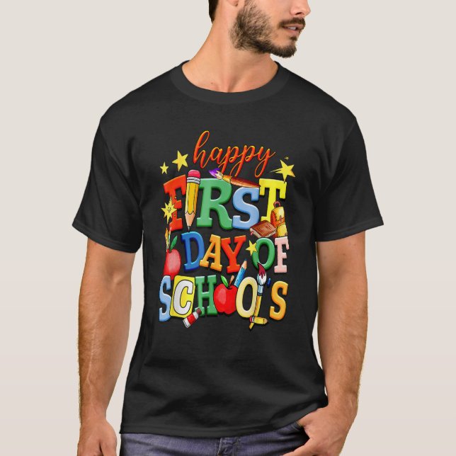 Camiseta Happy First Day Of School Welcome Back To School K (Anverso)