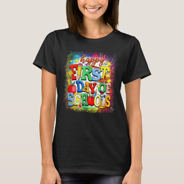 Camiseta Happy First Day Of School Welcome Back To School K (Anverso)
