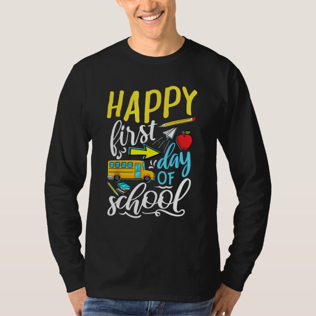 Camiseta Happy First Day Of School Welcome Back To School S (Anverso)
