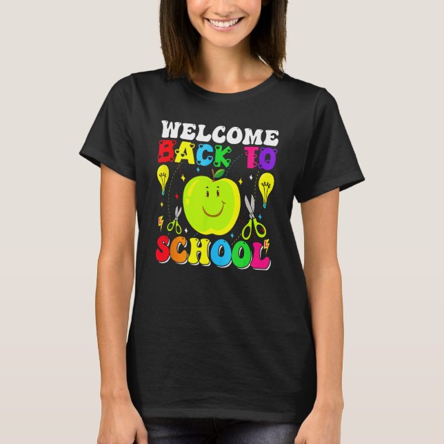 Camiseta Happy First Day School Cute Boy Girls Welcome Back (Anverso)