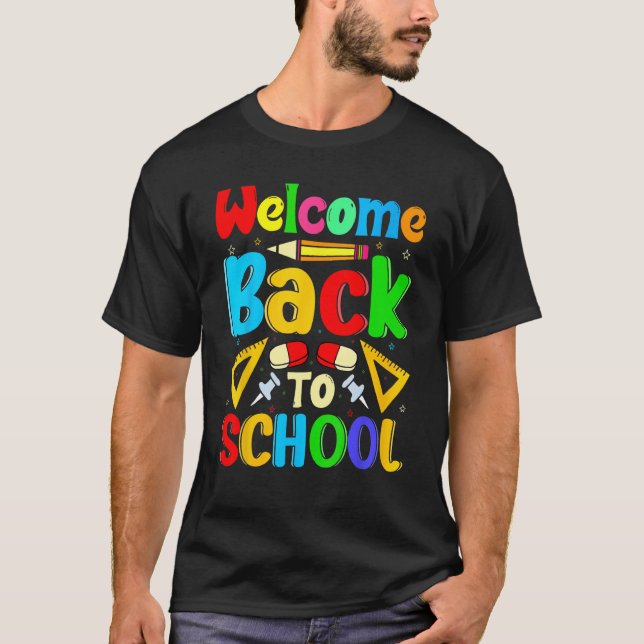 Camiseta Happy First Day School Welcome Back To School Cute (Anverso)
