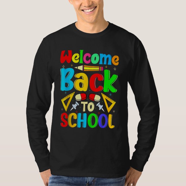 Camiseta Happy First Day School Welcome Back To School Cute (Anverso)