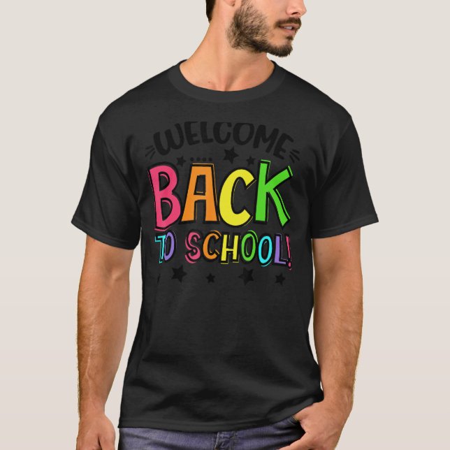 Camiseta Happy First Day Welcome Back To School Teacher Stu (Anverso)