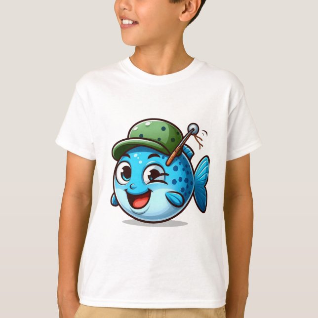 Camiseta Happy Fishing Buddy Cartoon Fish (Anverso)
