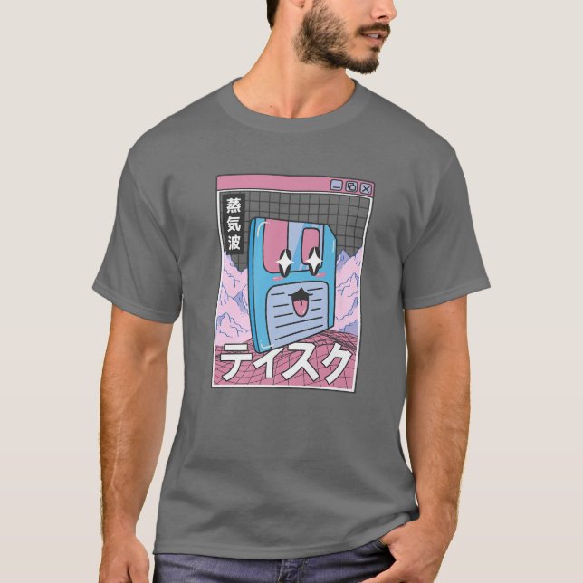 Camiseta Happy Floppy Disk Digital Japan Style Otaku Anime (Anverso)