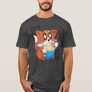 Camiseta Happy Fox Come Ramen Japan Style Kawaii Anime Fo