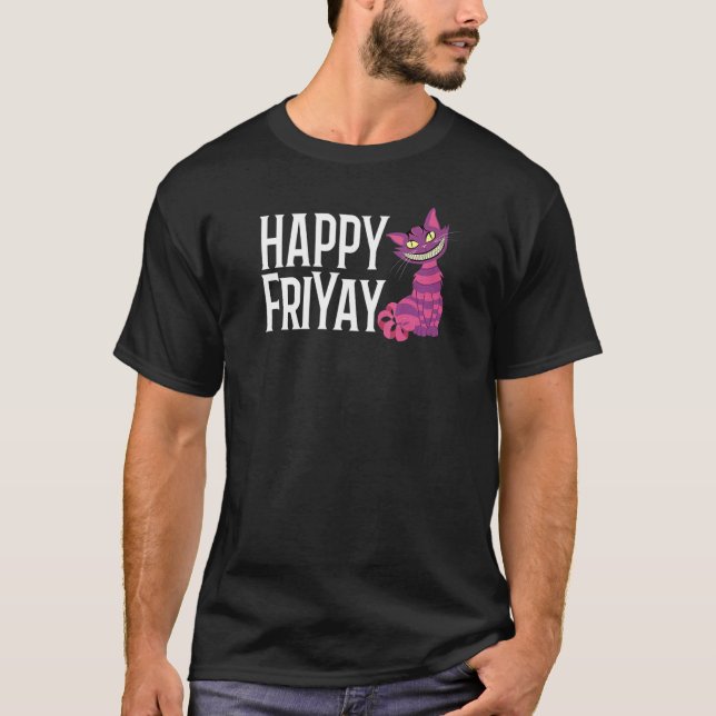 Camiseta Happy FriYay Purple Grinning Striped Cat 13th On F (Anverso)