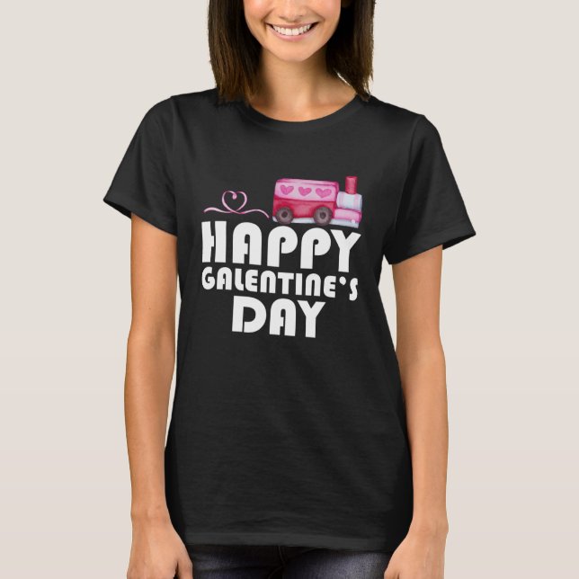Camiseta Happy Galentine s Day Cute Heart  Girl Galentine G (Anverso)