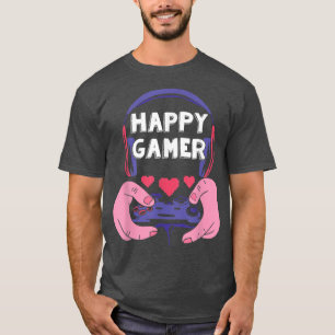 Camiseta Happy Gamer Funny Gaming Video Game Player Boy Men