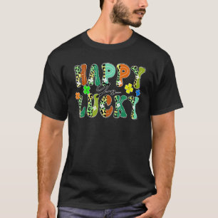 Camiseta Happy Go con suerte diseño de Leopard St patrick's