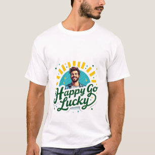 Camiseta Happy Go Lucky: Hombre sonriente con vibraciones p