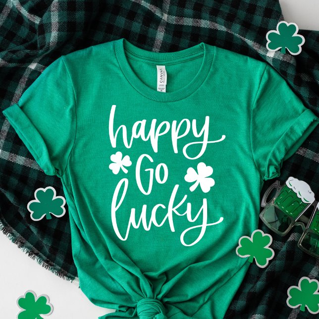 Camiseta Happy Go Lucky | Tipografía blanca endeble (Subido por el creador)