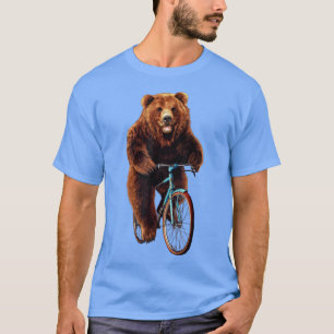 Camiseta Happy Grizzly Bear Cycling, Mountain Bike Bicycle