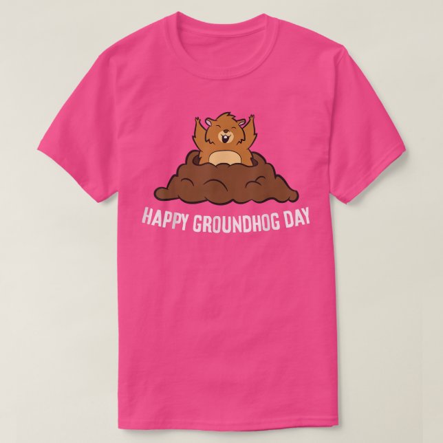 Camiseta Happy Groundhog Day Funny Groundhog (Diseño del anverso)