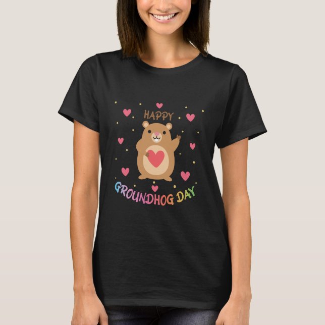 Camiseta Happy Groundhog Day Groundhog Day Cute Woodchuck G (Anverso)
