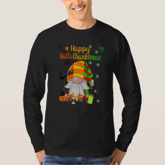 Camiseta Happy HalloThanksmas HallowThanksmas Gnome Hat Pum