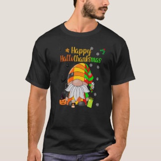 Camiseta Happy HalloThanksmas HallowThanksmas Gnome Hat Pum
