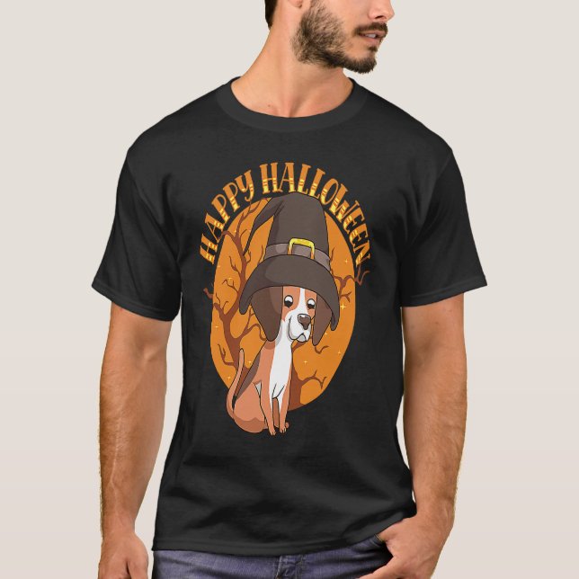 Camiseta Happy Halloween Beagle Witch Dog  Animal Halloween (Anverso)