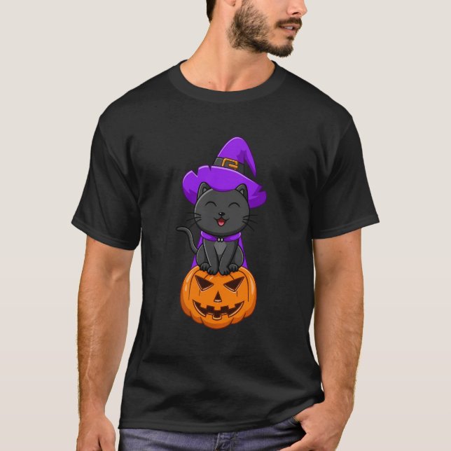 Camiseta Happy Halloween Black Cat Tee (Anverso)
