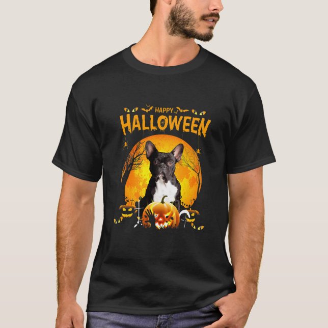 Camiseta Happy Halloween Boston Dog Pumpkin Costumes (Anverso)