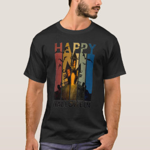 Camiseta Happy Halloween Castle Watercolor Classic