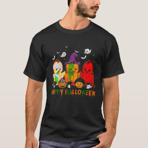 Camiseta Happy Halloween Chicken Witch Devil Pumpkin Chicke