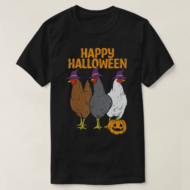 Camiseta Happy Halloween Chickens Farm Animal Costume Men W (Diseño del anverso)