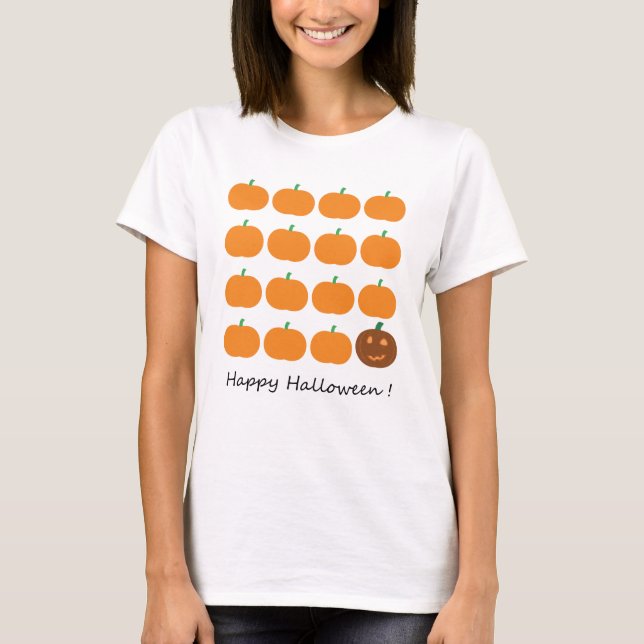 Camiseta Happy Halloween Cumpkin Patch (Anverso)