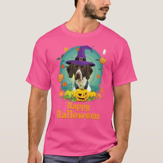 Camiseta Happy Halloween German Shorthaired Dog Pumpkin Wee (Anverso)