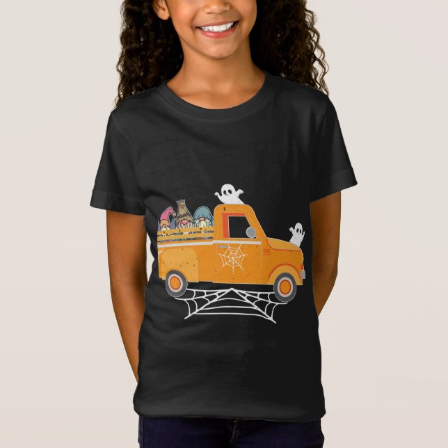 Camiseta Happy Halloween Gnome Truck Drive Spooky Gnome Cre (Anverso)