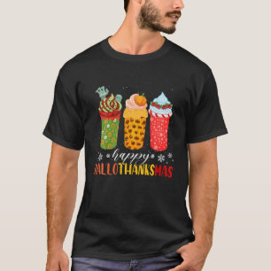 Camiseta Happy Halloween Happy Thanksgiving Happy Christmas