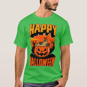 Camiseta Happy Halloween Party Cute Napping Kawaii German S