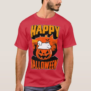 Camiseta Happy Halloween Party Cute Napping Kawaii Siberian