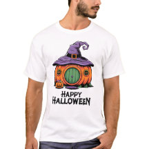 Happy Halloween Pumpkin Cottage & Witch Roof Hat