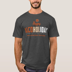 Camiseta Happy Halloween Pumpkin Drinking Alcoholic Beverag