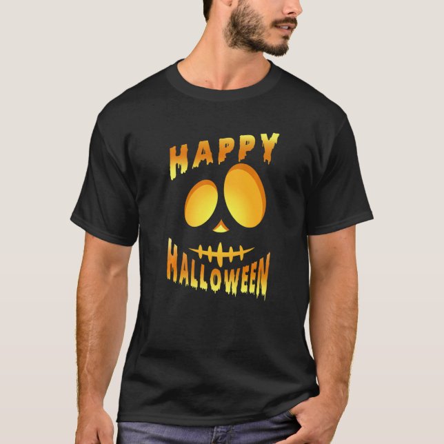 Camiseta Happy Halloween Pumpkin Scary Face (Anverso)